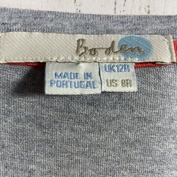 Boden Colorblock T Shirt Dress Gray with Orange Hem Womens Size 8 Minimalist - Picture 7 of 16